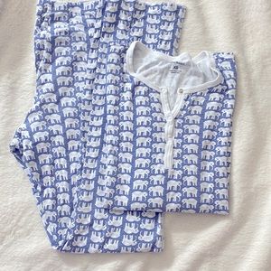 Roller Rabbit Blue Elephants Pajamas